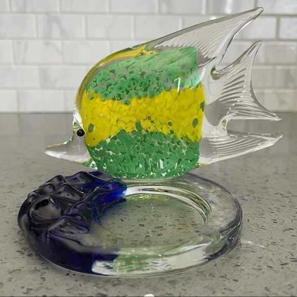 Art Glass Flounder Fish Figurine Paperweight Decor - Picture 4 of 11